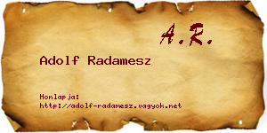 Adolf Radamesz névjegykártya